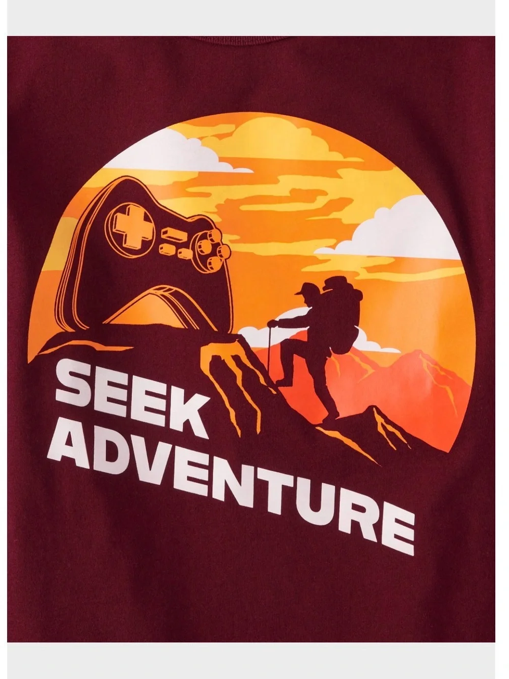 Place Boys' Maroon 'Seek Adventure' Graphic Long Sleeve Tee